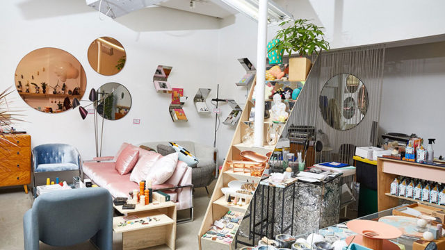 The interior of design and gift store Coming Soon in New York.