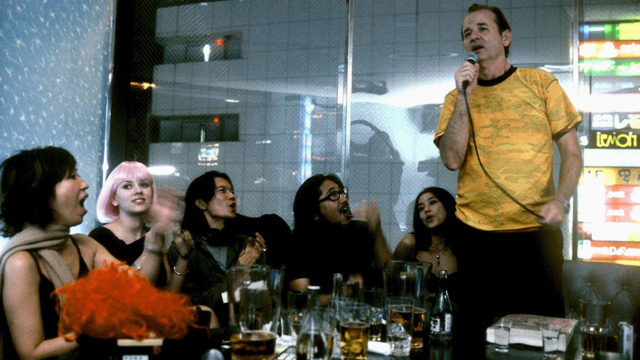 A karaoke scene from the film Lost in Translation.