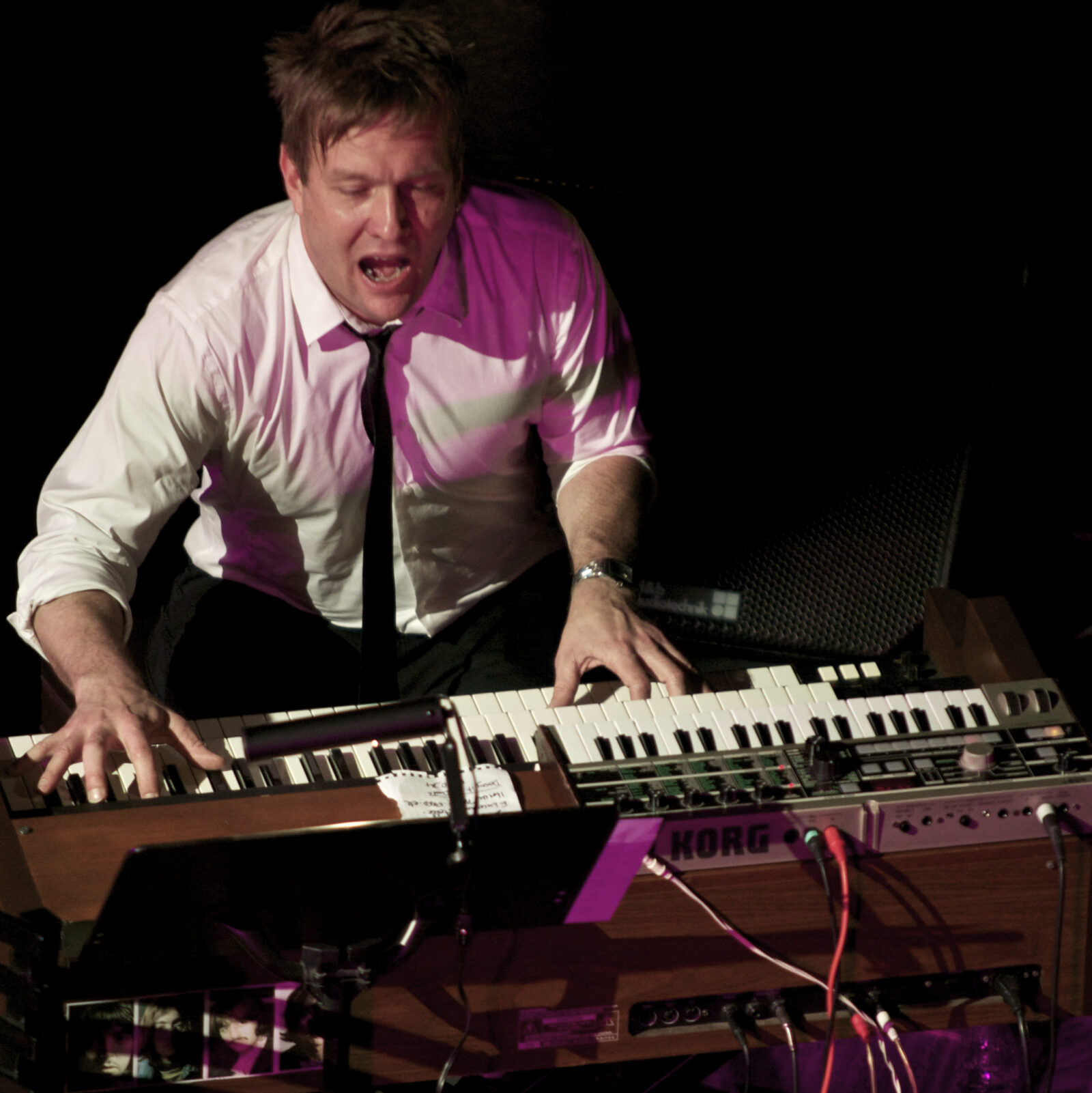 a headshot of a keyboardist Ben Stivers for his live performance at the Roxy bar