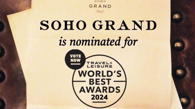 Soho Grand flyer for Travel + Leisure world's best hotel awards.