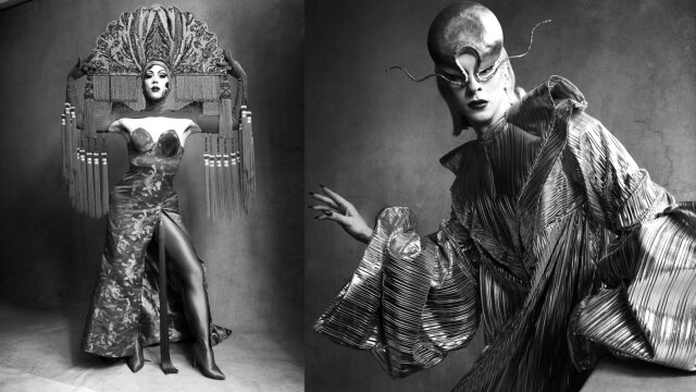 Black and white portraits of New York drag queens by the photographer Victor Dermachelier