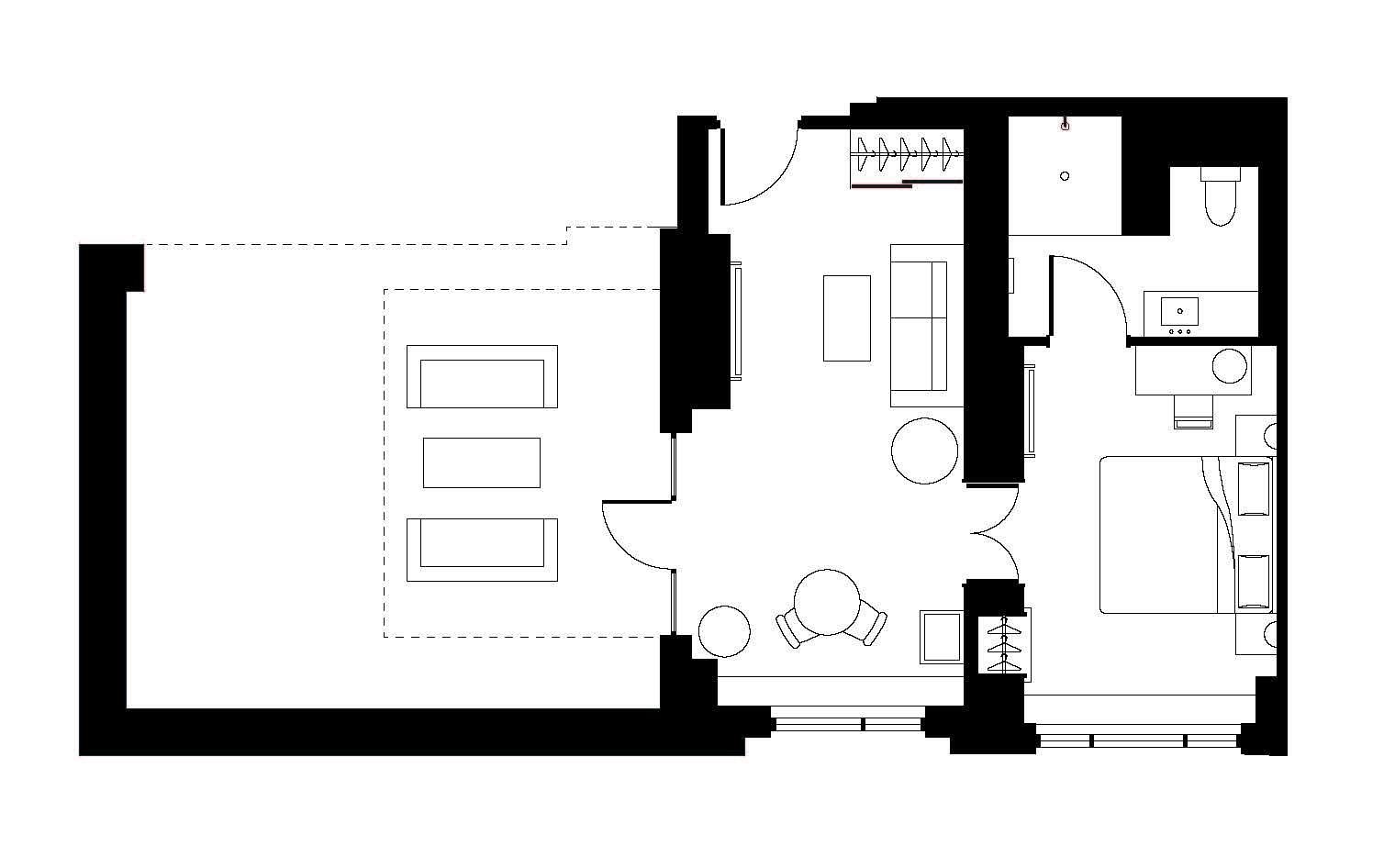 Floor Plan of the Terrace Suite room at Soho Grand Hotel.