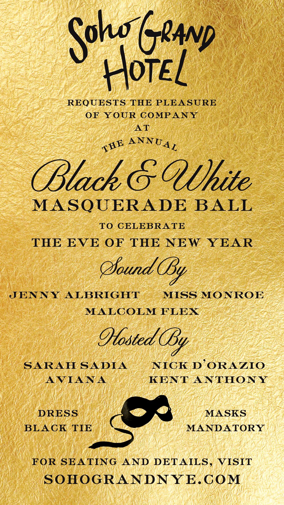 Soho Grand Hotel New Year's Eve Invite