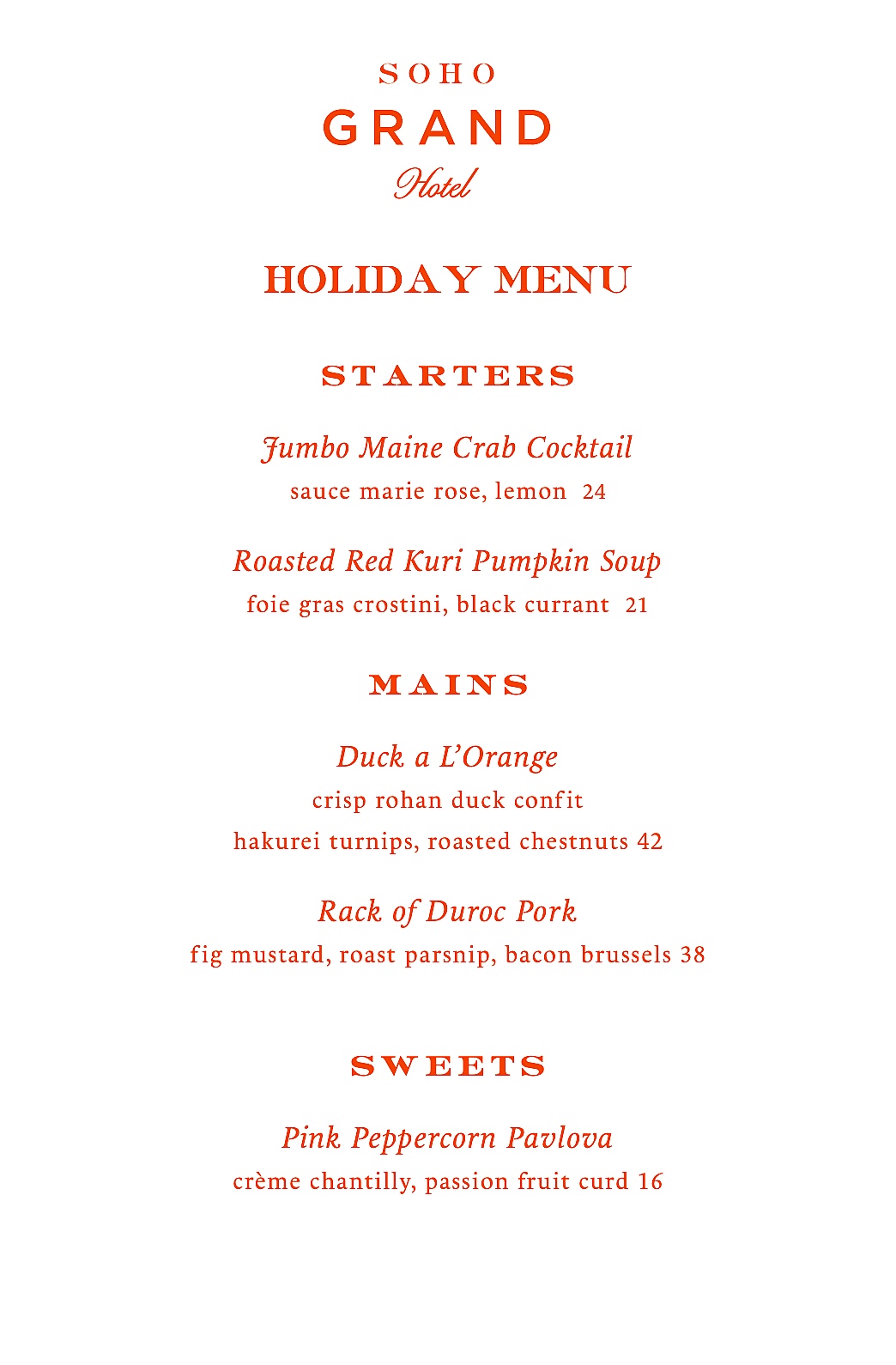 Christmas Dinner in SoHo | Soho Grand Hotel | Grand Bar & Salon