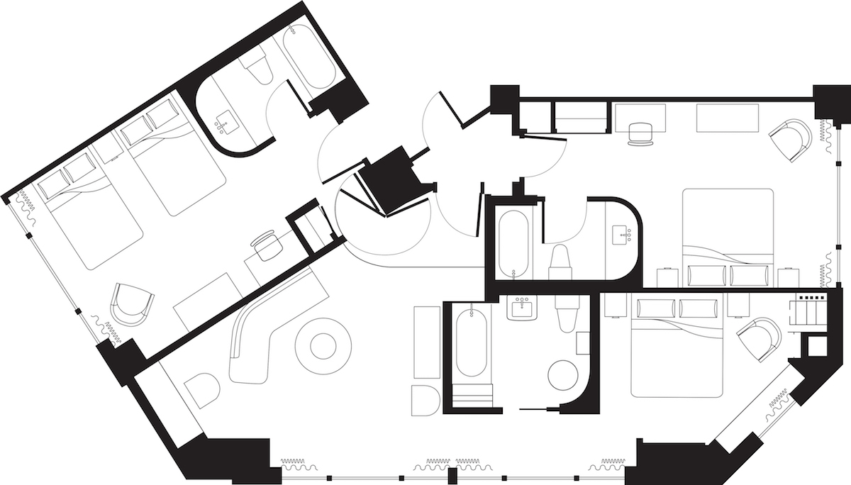 Deluxe Three Bedroom Suite Floor Plan
