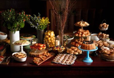 Food setup of The Roxy Hotel Grand Sunday Brunch Buffet.