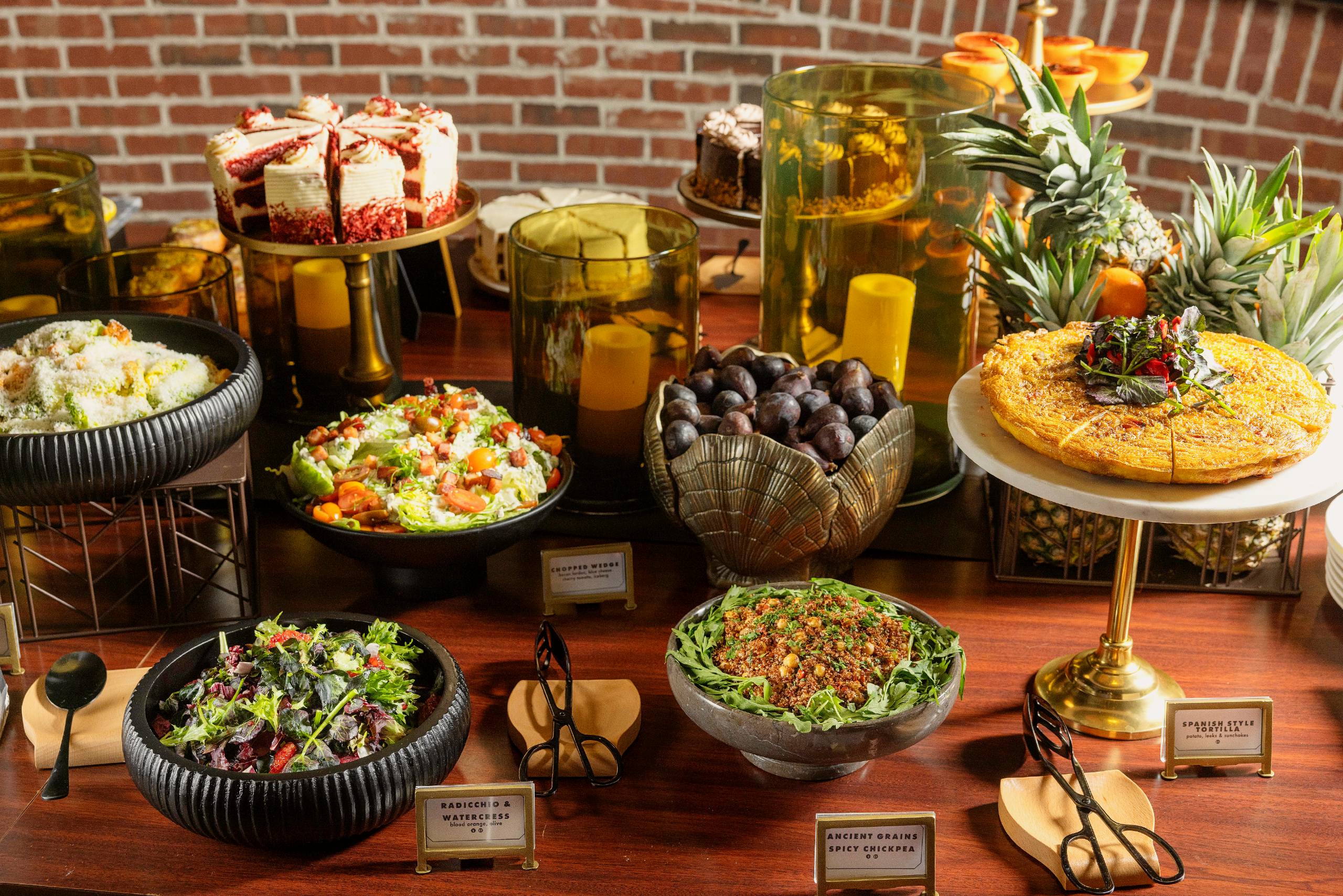 Food setup of The Roxy Hotel Grand Sunday Brunch Buffet.