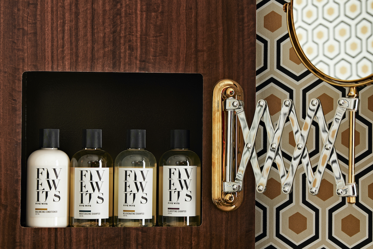 detail shot of the five wits bathroom products