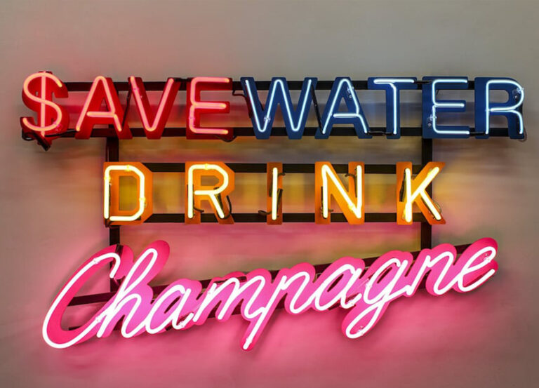 Save Water Drink Champagne Neon Sign