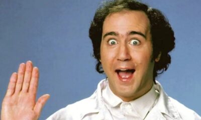 Comedian Andy Kaufman waving.