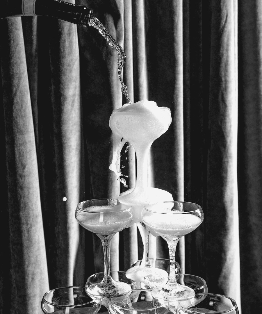 Champagne tower at Club Room.