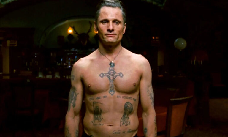 A scene from the motion picture Eastern Promises featuring Viggo Mortensen