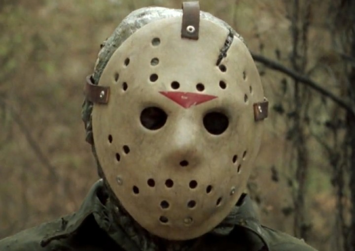 Image from Friday the 13th, man with hockey mask