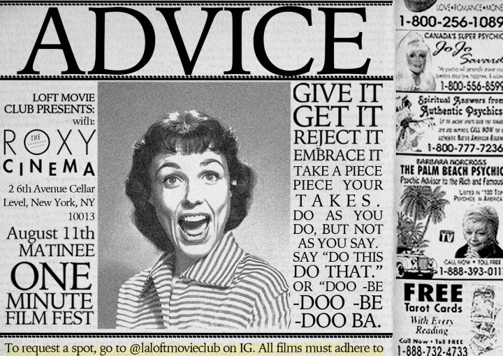 Flyer for Loft Movie Club: Advice
