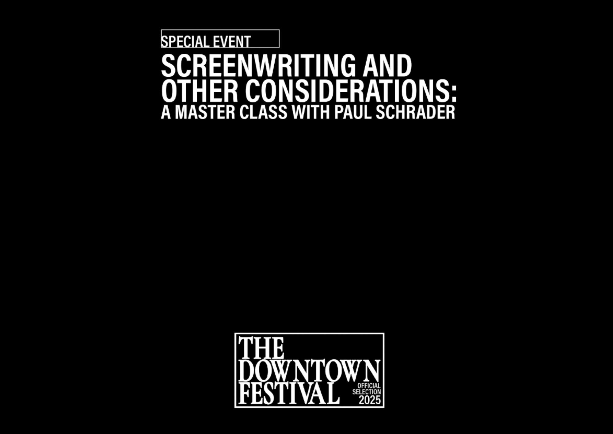 Program image for Paul Schrader master class