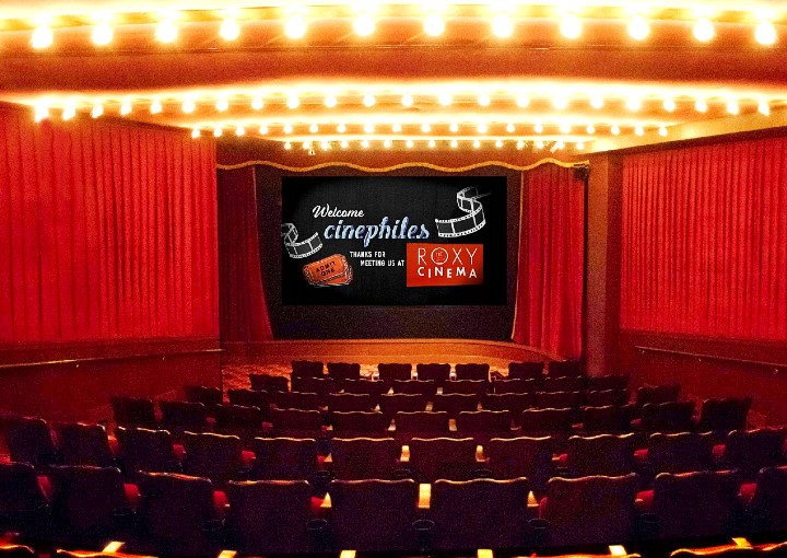 View of Roxy Cinema facing the movie screen.