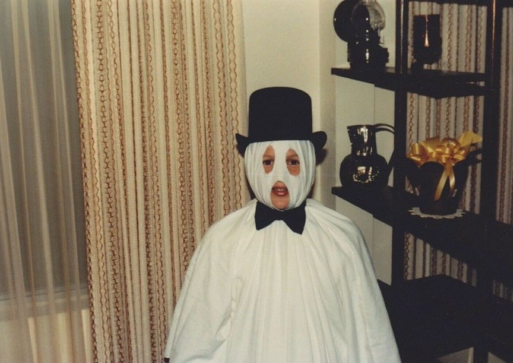 Promo image of child in ghost costume for 1-800-Hot-Duck